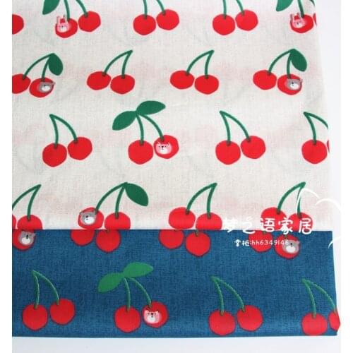 100% Cotton Printed Cherry Fabric For Kids, Textile Fabric,Sewing Quilting Bedding Fat Quarters Material For Baby&Child