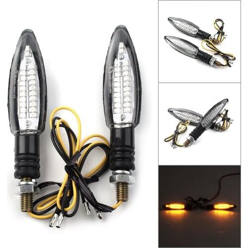 2Pcs Motorcycle Turn Signals LED Light Indicators Blinkers Lamp Amber Universal For All Motorbikes