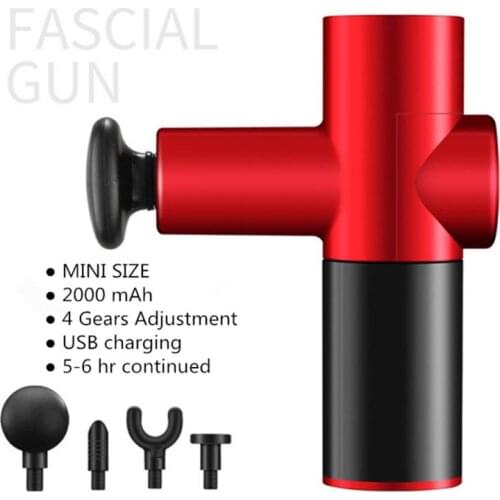 4 Heads Massage Guns Percussion Massager Muscle Relaxation Fascia Gun Sports Relax Vibration Massages Mini Electric Relieve Pain