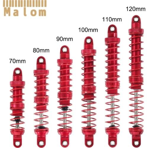 4PCS 1/10 RC Crawler Metal Shocks Red 70mm 80mm 90mm 100mm 110mm 120mm for SCX10 SCX10 Wraith RR10 TRX4 TRX6 ABSiMA Sherpa
