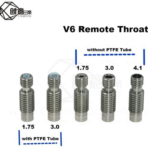 5PC/lot 3D Printer Part V6 Remote Throat Heat Break Hotend M6 For 1.75 /3.0/4.1mm Filament Stainless Steel v6 Throat