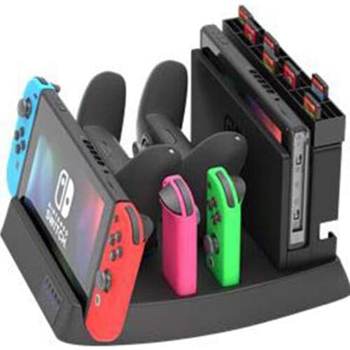 6 in 1 Multi-functional Fast Charging Stand Dock Holder Joycon Charger With LED Indicator for Nintendo Switch Console Charger