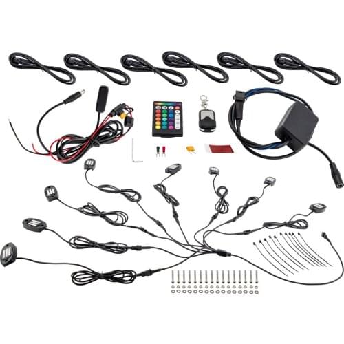 8x Pods RGB LED Rock Light Offroad Wireless Bluetooth-compatible Music Controller