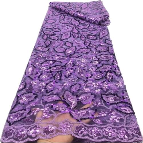 African Sequins Lace Fabric 2021 High Quality Lace French Nigerian Embroidered Tulle Lace Fabrics Women Wedding Party