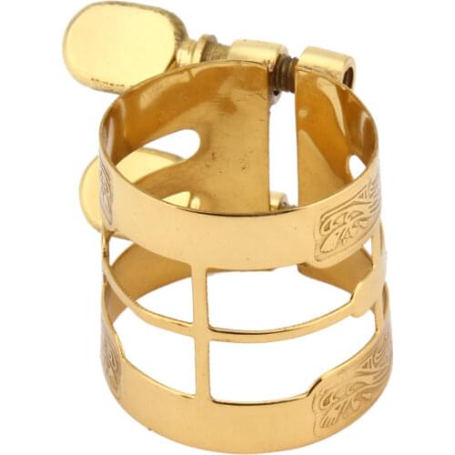 Gold Nickel Plated Alto Saxophone Mouthpiece Ligature Wonderful Flexibility