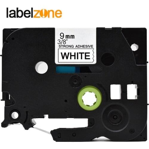 9mm Black on white tze-s221 Strong adhesive Compatible Brother p-touch printers tze label Tape laminated ribbon Tz-S221 TZS221