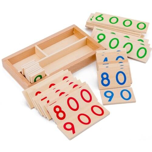 Wooden Montessori Digital Education Toys For Children Number 1-9000 Card Montessori Materials Learning Mathematics Teaching Aids