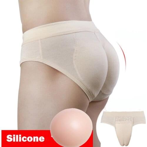 Men Hiding Gaff Panty Shaper Briefs Sexy Silicone Padded Butt Lifter Underwear Panties Butt Lift Briefs Fake Ass Body Shaper