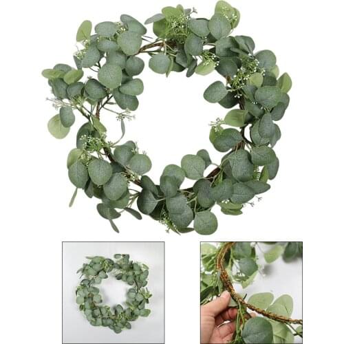Artificial Eucalyptus Wreath Hanging Leaves Garland Party Door Decor 18inch