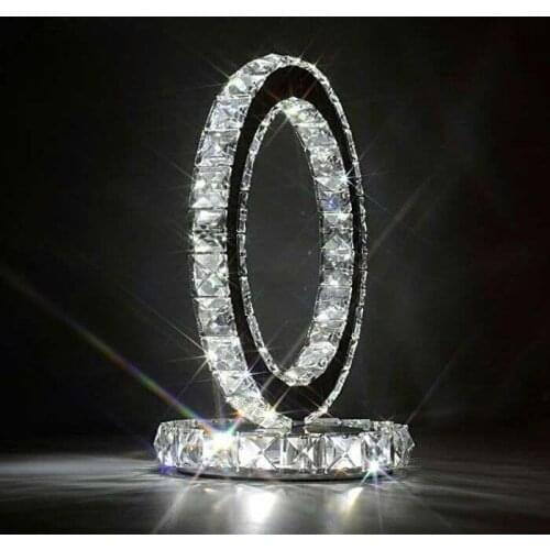 K9 LED Crystal Table Light Bedside Lamp Stainless Steel Desk Lamp luminaria de mesa deco mariage tafellamp For Bedroom