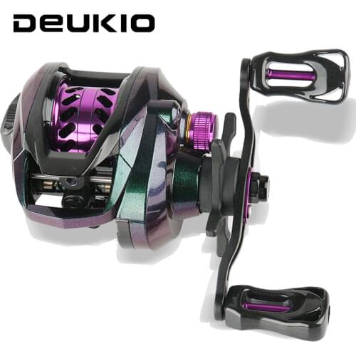 DEUKIO Baitcasting Reel Dual Brake System GBS200 8KG Max Drag 7.1:1 High Speed Gear Ratio Fishing Reel Carp Drag Reel Fishing