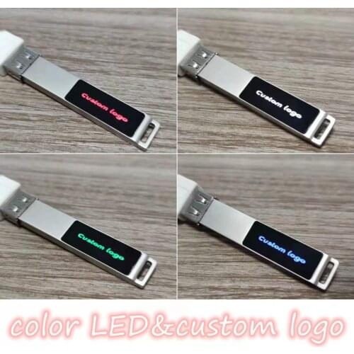 Cool Custom LOGO & Super Bright LED Light Metal Flash Drive USB3.0 8GB 16GB 32GB 64GB 128GB High-speed Memory Stick Flash Disk