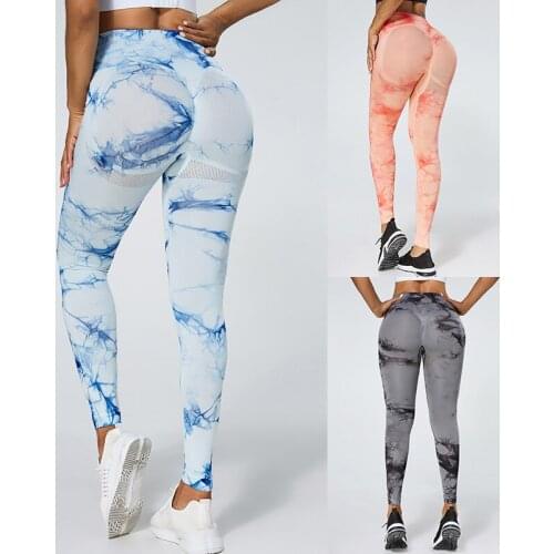 Seamless Yoga Leggings Women Tie Dye Sports Pants High Waisted Yoga Pants Dropshipping