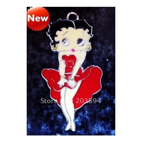 M1184 Wholesale 50Pcs/Lots Alloy metal Enamel Beauty Charms Pendant 51*24mm