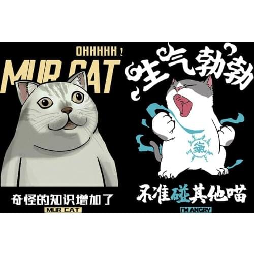 Fashion Cute Japan anime Cat heat transfer clothing printing Cartoons sticker DIY T-shirt pattern decoration badge