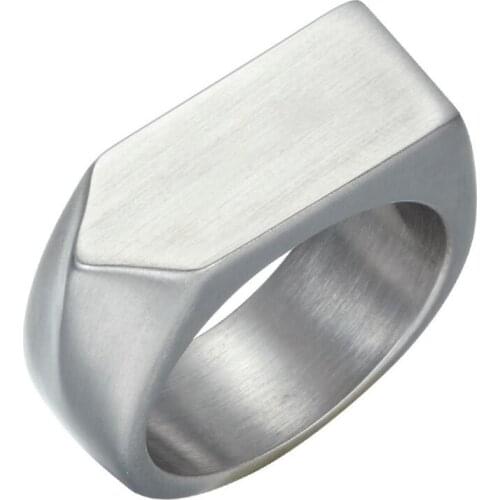 Punk Black Gold Silver Color arrow Rings Stainless Steel Square Finger Rings for Men Boys Jewelry US Size 8-12 Dropshipping