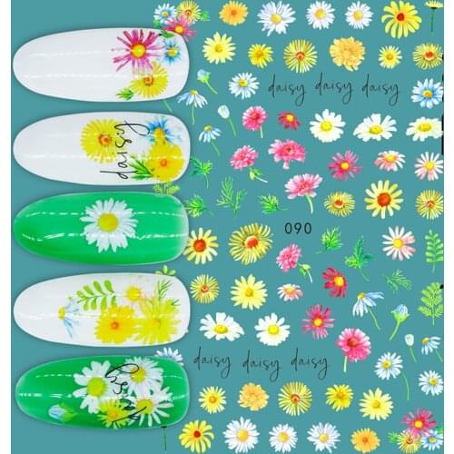 Sticker Cartoon on Chrysanthemum Nail Art Flower self-adhesive nail applique10PCS Leaf Nail Art Decoration Supplies Applique Nai