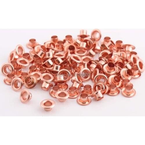 200pcs/lot 7mm outer Rose gold color Eyelets round shape garment eyelets for Garment belt bag accessories
