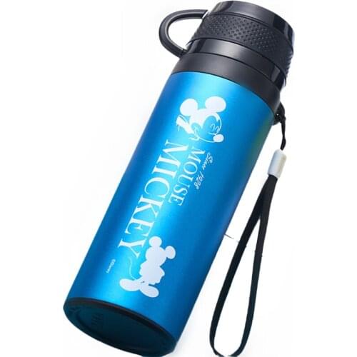 Disney 2021 New Vacuum Sports Bottle Personality Creative Portable Cup Children Baby Learning Cup Stainless Steel Vacuum Cup