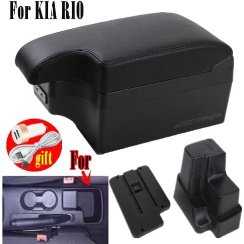 For KIA RIO Armrest 2018 For Europe South America Retrofit parts dedicated Car Armrest box Center Storage car accessories USB