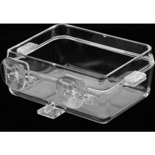 Transparent Reptile Terrarium Food Water Bowl Feeding Dish with Suction Cup