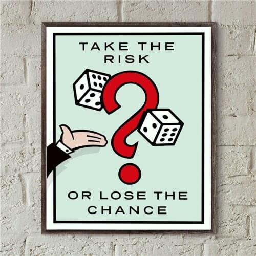 Take The Risk Or Lose The Chance By ALEC Monopolies Canvas Posters Prints Wall Art Painting Decorative Picture Home Decoration