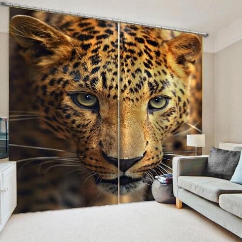 Luxury Blackout 3D Window Curtains For Living Room Bedroom tiger curtains 3d stereoscopic curtains