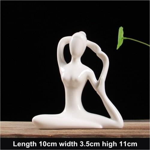 Modern Yoga Girl White Ceramic Desktop Small Craft Yoga Studio Ornaments Abstract Figures Home Cabinet furnishing Decoration