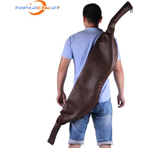 Archery Bow Bag for Traditional Bow Longbow Bow Case Leather Shoulder Bow Arrow Holder Hunting Shooting 47inch 120cm Length