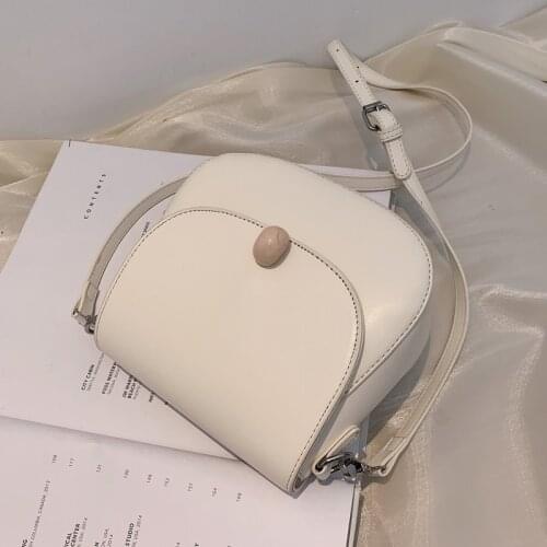 Beibao small fresh fashion saddle bag 2021 new girl makaron half round bag simple one Shoulder Messenger Bag