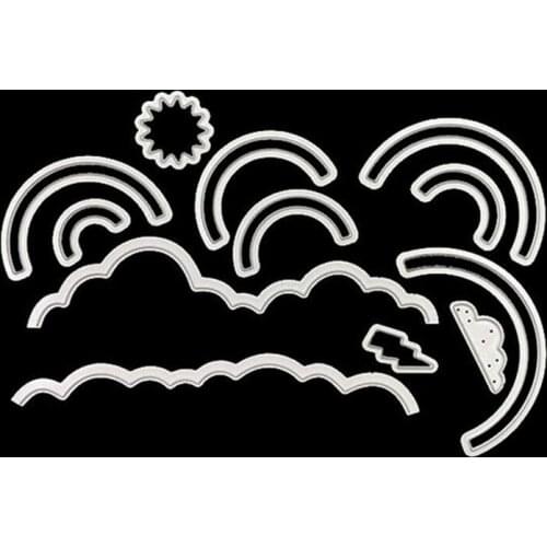 Sun Rainbows Cloud Lightning Weather Metal Cutting Dies For Scrapbooking Card Making Stencil DIY