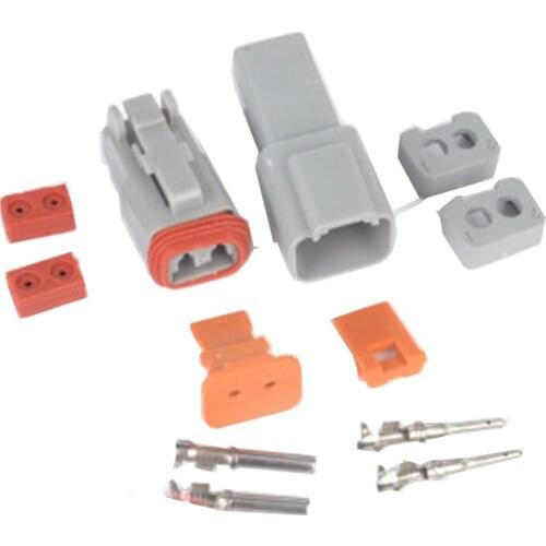 5 Set 2P Pin Waterproof Electrical Automotive Wire 14-18 AWG Female and Male Grey for Deutsch Connector Motor Car