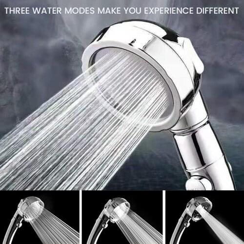 360 Degrees Rotating Shower Head Adjustable Water Saving Shower Head 3 Mode Shower Water Pressure Shower Head With Stop Button
