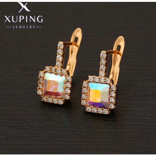 Xuping Jewelry Fashion New Arrival Square Crystals Earrings for Women Gift 10337795