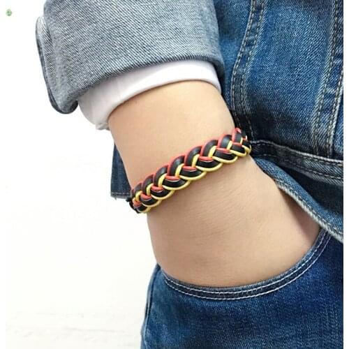 ZotatBele 6Pcs/set Multi-color Bangle Vintage Braided Genuine Leather Bracelet Wrap Bracelet Men and for Women SF178