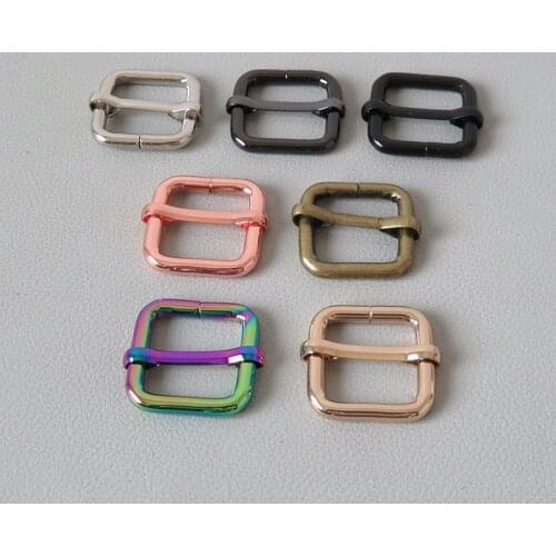 10Pcs Inner 20mm Metal Buckle Adjuster Tri Glides For Bag Straps Belt Loop Hardware Dog Collar Backpack Clasp Handmade Accessory