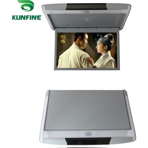 15.6'' Car Roof Monitor LCD Flip Down Screen Overhead Multimedia Video Ceiling Roof mount Display Build in IR/FM Transmitter USB