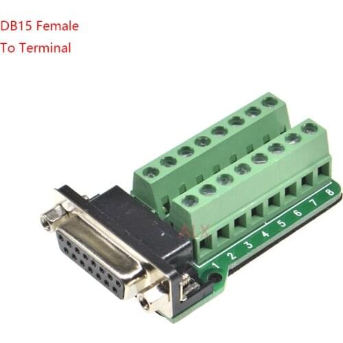 1PCS DB15 15PIN 2 ROW female connector to terminal adapter D-SUB RS232 TO RS485 converter 15 pin terminal board Signal Module