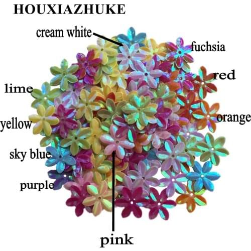 15 mm six petals cream multicolor pvc sequin flower 2500 pcs per lot for stage decoration
