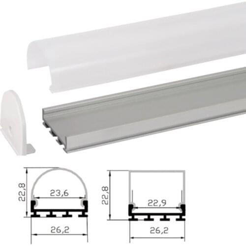 8m (8pcs) a lot, 1m per piece, aluminum profile for double row led light bar with milky diffuse cover