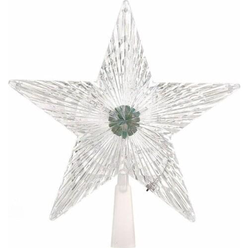 Colorful Christmas Tree Star Light Color Changing Flashing LED Star Light Christmas Tree Topper Decoration Lamp