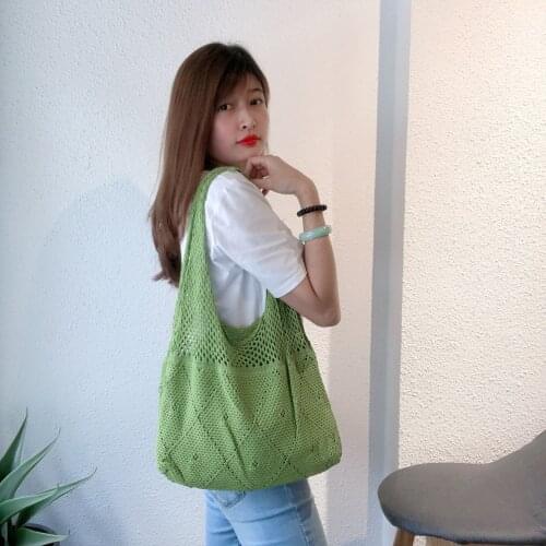 Designer Knitting Handbags Large Capacity Totes Pack Summer Beach Bag Big Purses Casual Hollow Woven Women Shoulder Bags