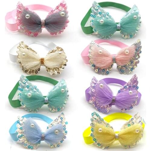 50/100 Pcs Dog Pets Accessories Angel wings For Pet Dogs Bowties Pets Supplies Dog Grooming Product Dog Bow Tie Necktie