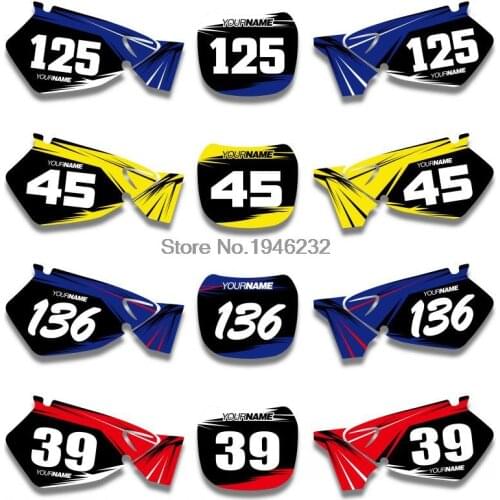 H2CNC Custom Number Plate Background Graphics Sticker & Decal For Yamaha YZ125 YZ250 1996 - 2001 1998 1999 2000 YZ 125 250