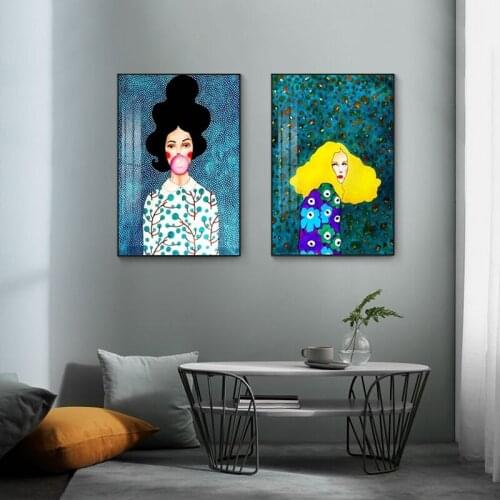 Nordic Style Handdraw Characters Colorful Canvas Paintings Posters Scandinavian Cuadros Wall Art Pictures for Girls Room Decor