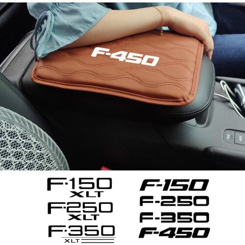 Leather Car Handrest Armrest Box Mats Cover Hand Pillow Pad For Ford F150 F250 F350 F450 GT FUSION FIESTA FREESTAR FUSION EDGE