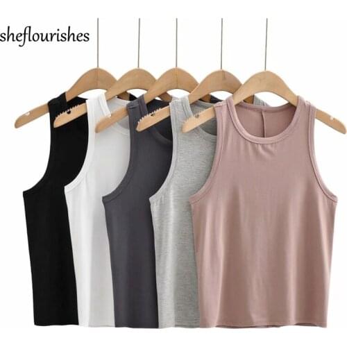 Summer corset top casual sleeveless tank top women korean off shoulder tops cute o neck womens tops joggers white crop top black