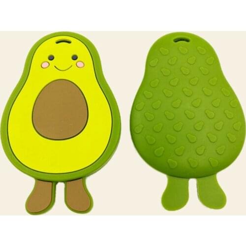 Cartoon Avocado Silicone Beads Teether BPA-free Newborn Infant Teething Soother R7RB