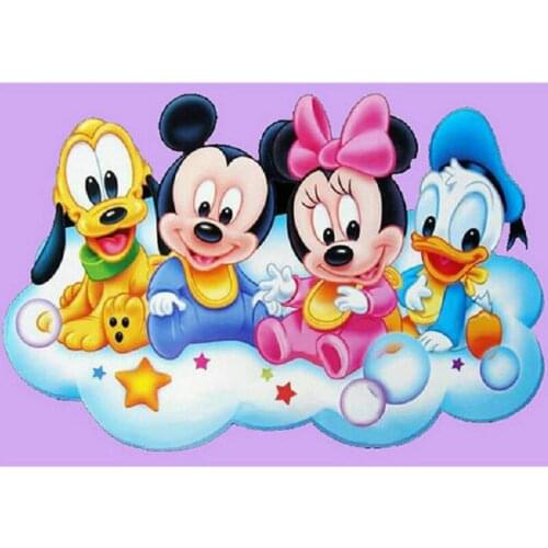 Disney Cartoon DIY Diamond Painting Colorful Mickey Mouse Friends Full Cross Stitch Kits Embroidery Mosaic Children Home Decor