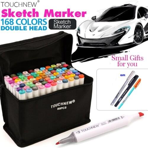 TOUCHNEW Art Marker Set Alcohol Based Double-headed Sketch Pen For Drawing Manga Design Art Set Supplies
